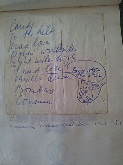 Setlist info from Yvonne Wingenbach for the Maasmechelen March 19, 1977 show